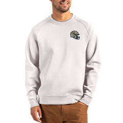 New Orleans Saints Cutter & Buck Helmet Roam Recycled Raglan Pullover Sweatshirt Gray