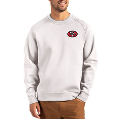 San Francisco 49ers Cutter & Buck Throwback Roam Recycled Raglan Pullover Sweatshirt Gray