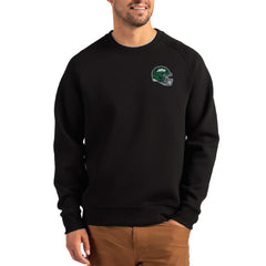 New York Jets Cutter & Buck Helmet Roam Recycled Raglan Pullover Sweatshirt Black