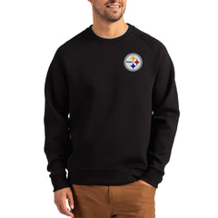 Pittsburgh Steelers Cutter & Buck Primary Logo Roam Recycled Raglan Pullover Sweatshirt Black