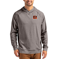 Cincinnati Bengals Cutter & Buck Adapt Knit Recycled Raglan Pullover Hoodie Heather Gray