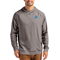 Detroit Lions Cutter & Buck Adapt Knit Recycled Raglan Pullover Hoodie Heather Gray