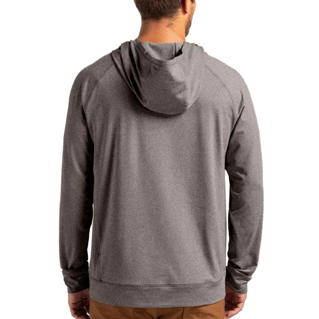 New Orleans Saints Cutter & Buck Adapt Historic Knit Recycled Raglan Pullover Hoodie Heather Gray