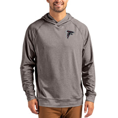 Atlanta Falcons Cutter & Buck Adapt Knit Recycled Raglan Pullover Hoodie Heather Gray