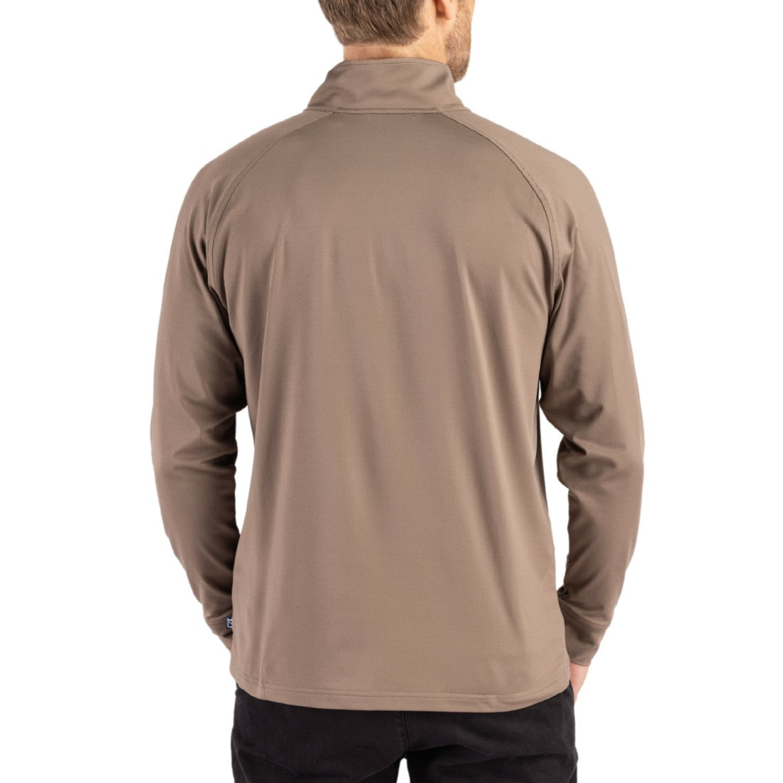 Detroit Lions Cutter & Buck Adapt Eco Knit Stretch Recycled Quarter-Zip Pullover Brown