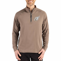 Arizona Cardinals Cutter & Buck Adapt Eco Knit Stretch Recycled Quarter-Zip Pullover Brown