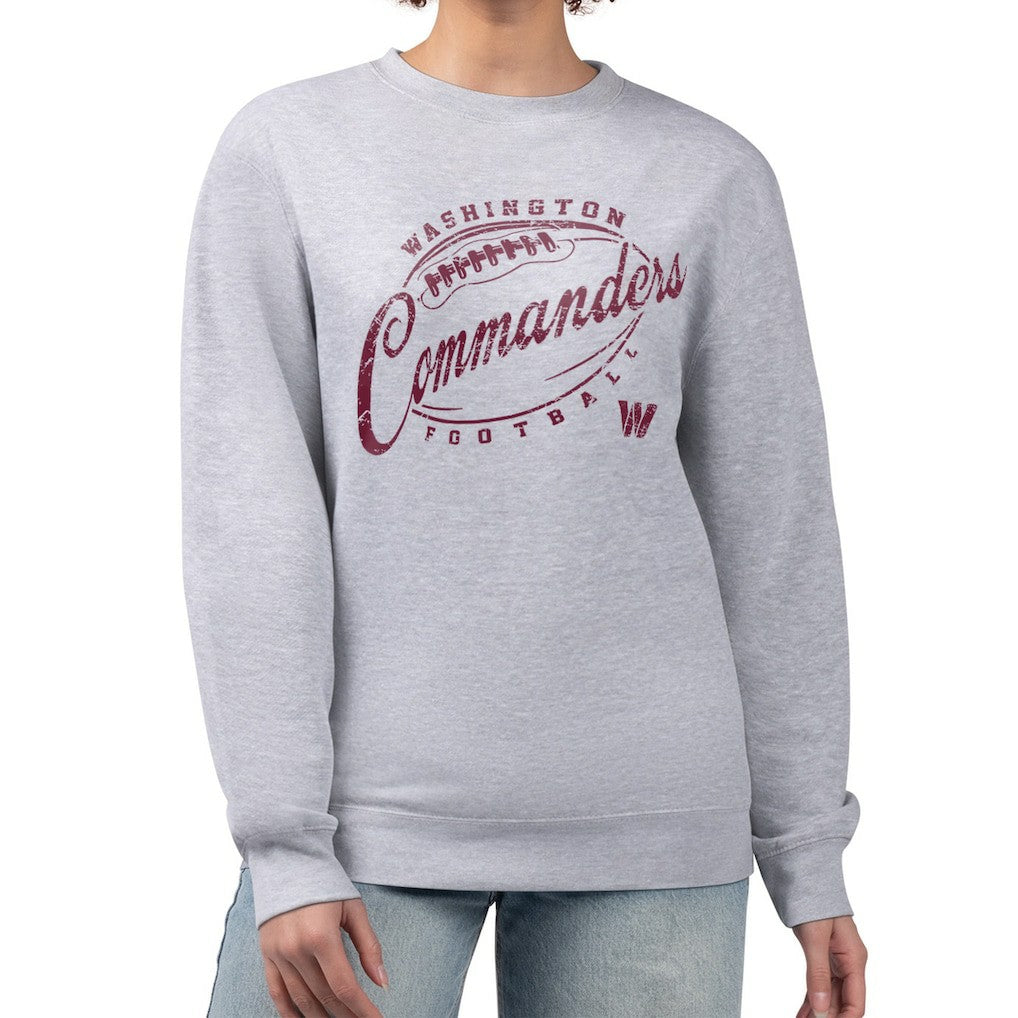 Washington Commanders G-III 4Her by Carl Banks Women's Distressed Graphics Fleece Pullover Sweatshirt Gray