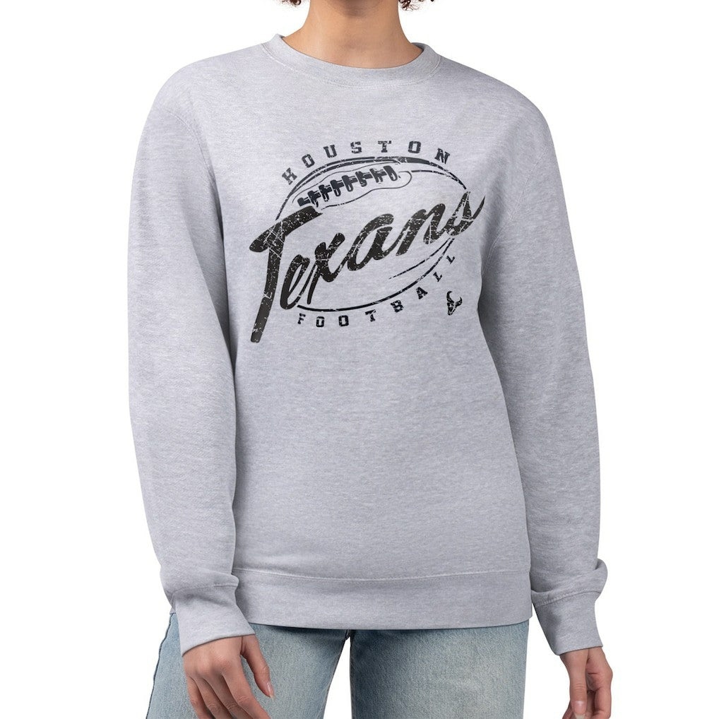 Houston Texans G-III 4Her by Carl Banks Women's Distressed Graphics Fleece Pullover Sweatshirt Gray