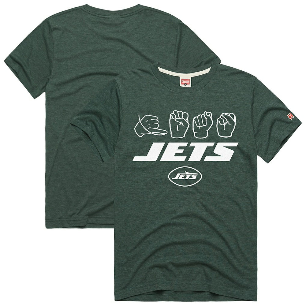 New York Jets Homage Unisex NFL ASL Collection by Love Sign Tri-Blend T-Shirt Green