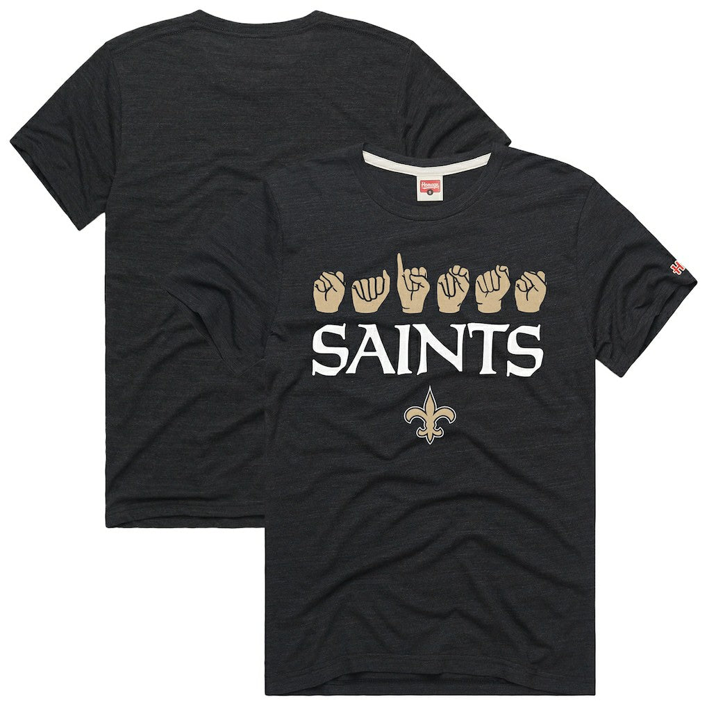 New Orleans Saints Homage Unisex NFL ASL Collection by Love Sign Tri-Blend T-Shirt Black