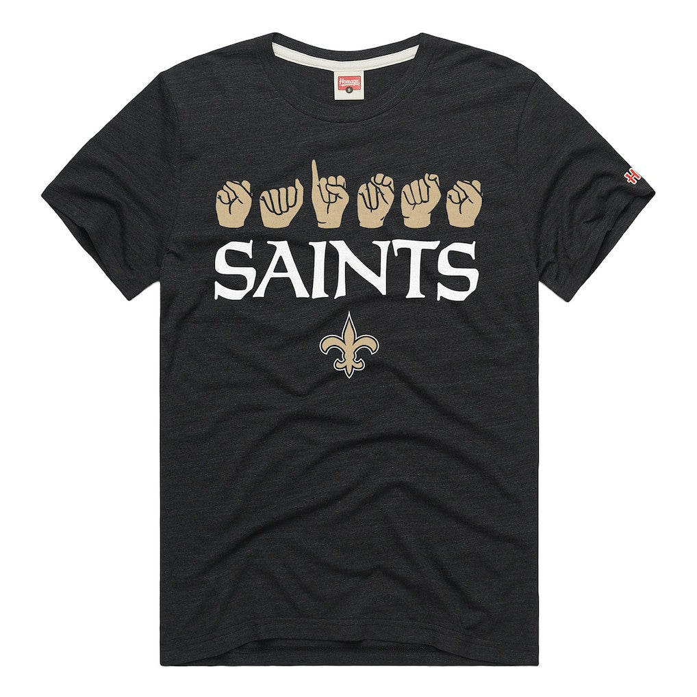 New Orleans Saints Homage Unisex NFL ASL Collection by Love Sign Tri-Blend T-Shirt Black
