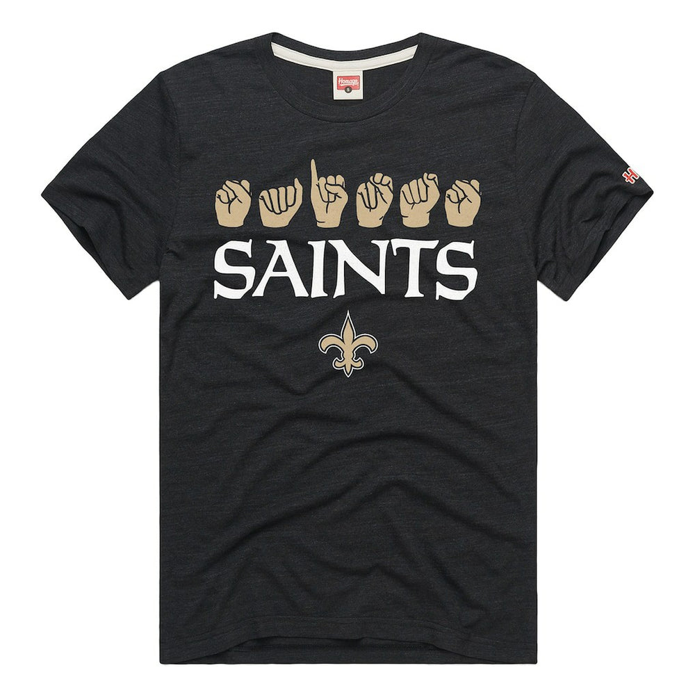 New Orleans Saints Homage Unisex NFL ASL Collection by Love Sign Tri-Blend T-Shirt Black