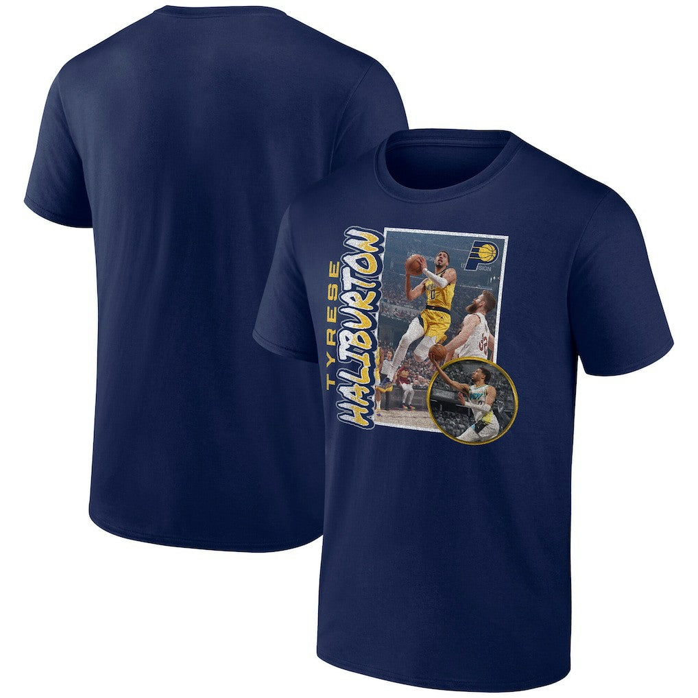 Tyrese Haliburton Indiana Pacers '90s Player Graphic T-Shirt Navy