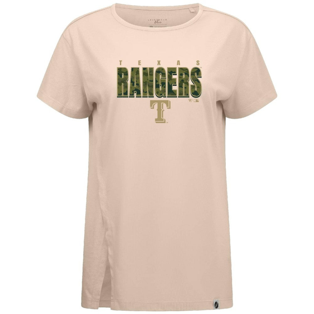 Texas Rangers Levelwear Women's Influx Protect W T-Shirt - Khaki - MLB Online
