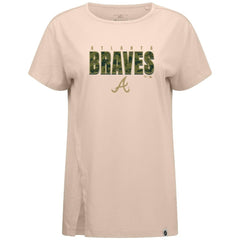 Atlanta Braves Levelwear Women's Influx Protect W T-Shirt - Khaki - MLB on Sale