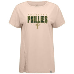 Philadelphia Phillies Levelwear Women's Influx Protect W T-Shirt - Khaki - MLB Lifestyle