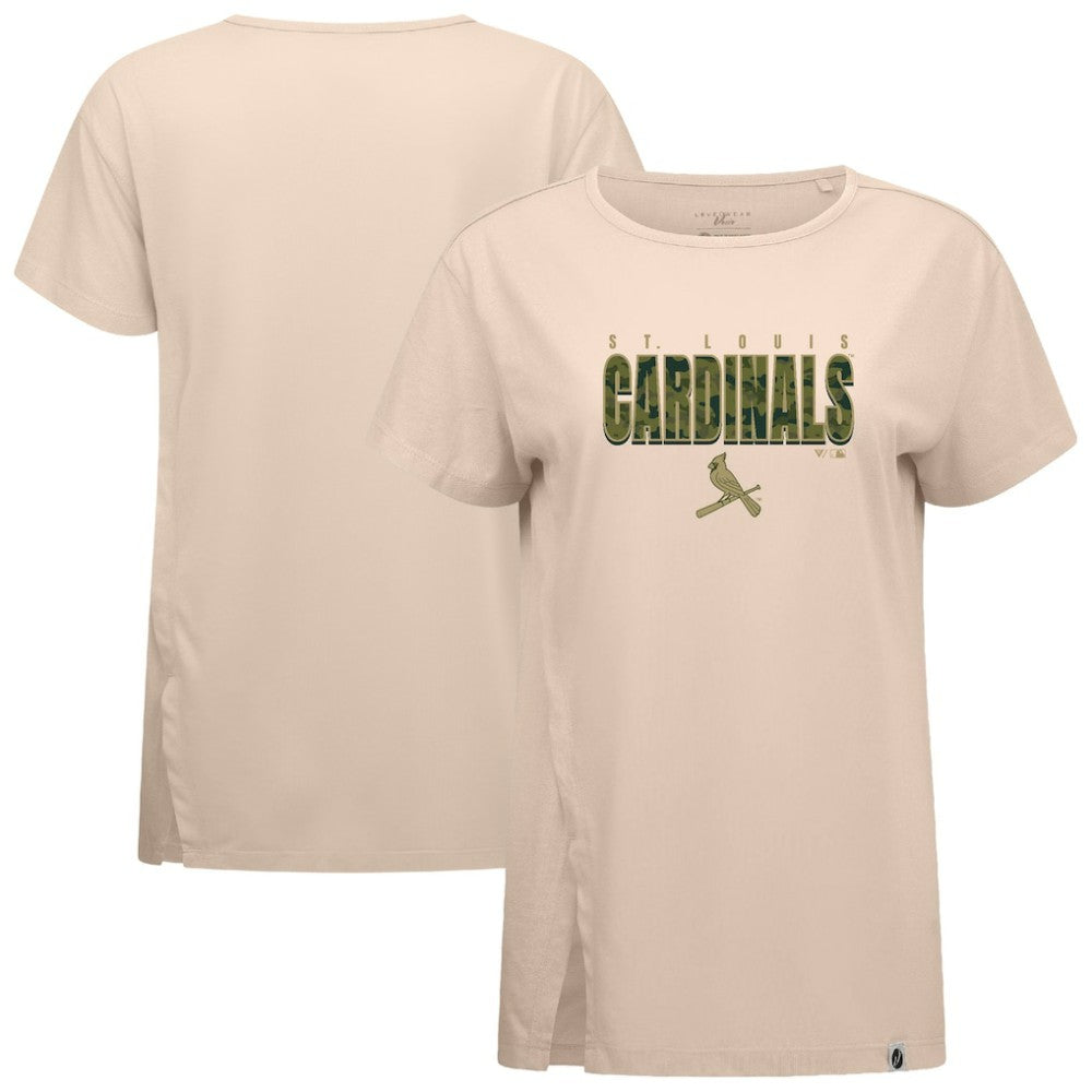 St. Louis Cardinals Levelwear Women's Influx Protect W T-Shirt - Khaki - MLB Sale