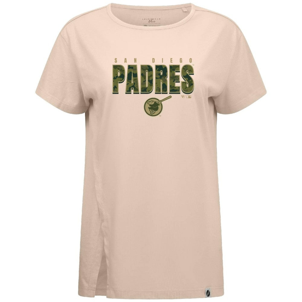 San Diego Padres Levelwear Women's Influx Protect W T-Shirt - Khaki - MLB Discount