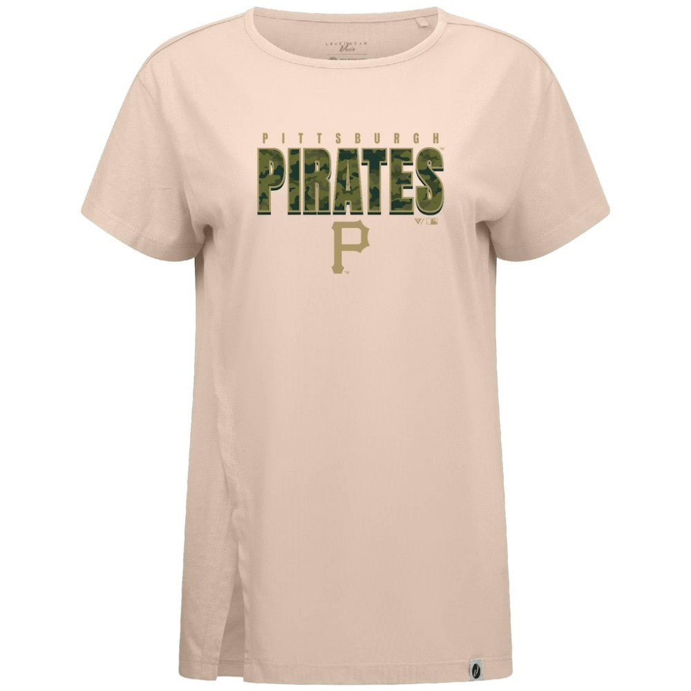Pittsburgh Pirates Levelwear Women's Influx Protect W T-Shirt - Khaki - MLB Online