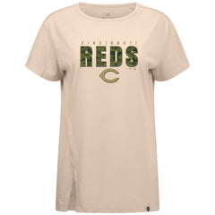 Cincinnati Reds Levelwear Women's Influx Protect W T-Shirt - Khaki - MLB Sale