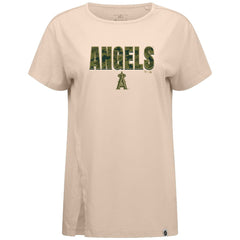 Los Angeles Angels Levelwear Women's Influx Protect W T-Shirt - Khaki - MLB Lifestyle