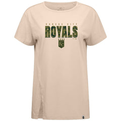 Kansas City Royals Levelwear Women's Influx Protect W T-Shirt - Khaki - MLB Sale