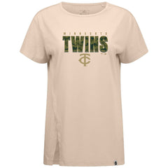 Minnesota Twins Levelwear Women's Influx Protect W T-Shirt - Khaki - MLB Sale