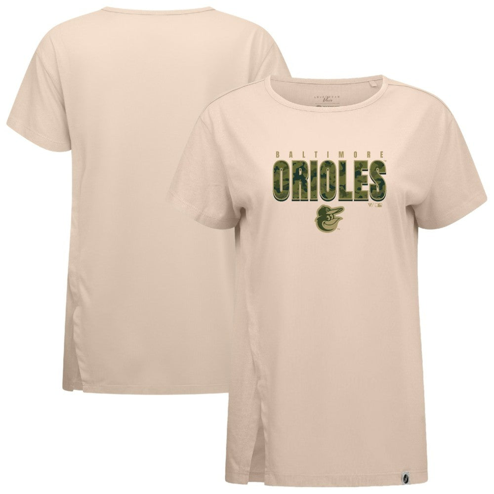 Baltimore Orioles Levelwear Women's Influx Protect W T-Shirt - Khaki - MLB Discount