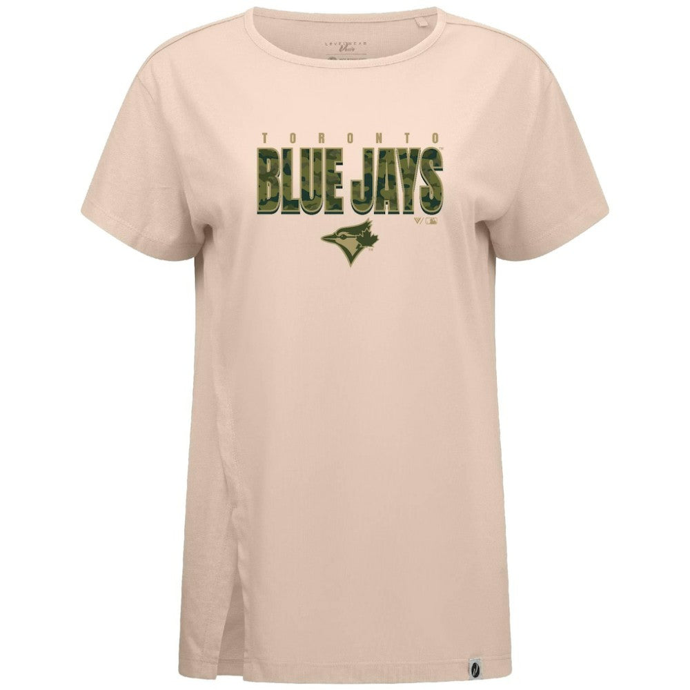 Toronto Blue Jays Levelwear Women's Influx Protect W T-Shirt - Khaki - MLB Lifestyle