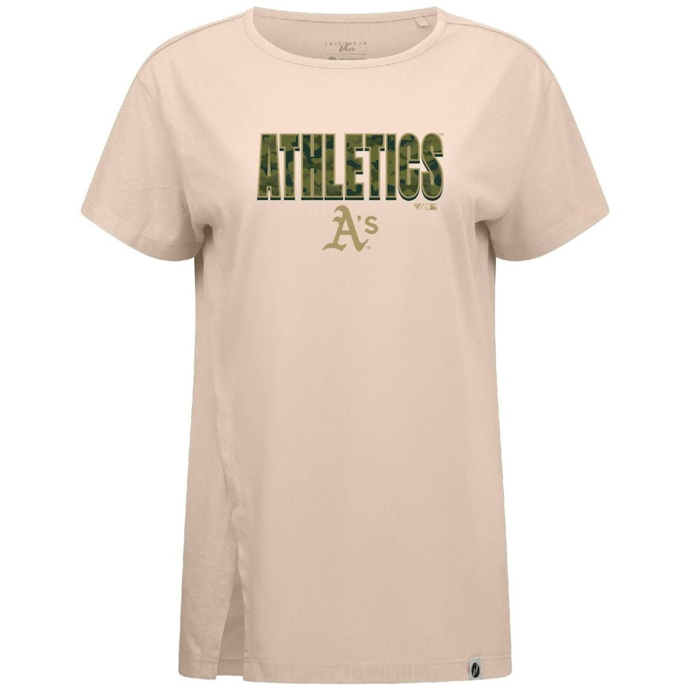 Athletics Levelwear Women's Influx Protect W T-Shirt - Khaki - MLB on Sale