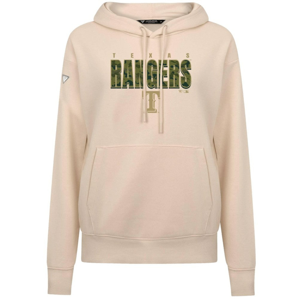 Texas Rangers Levelwear Women's Adorn Protect W Pullover Hoodie - Khaki - MLB Discount