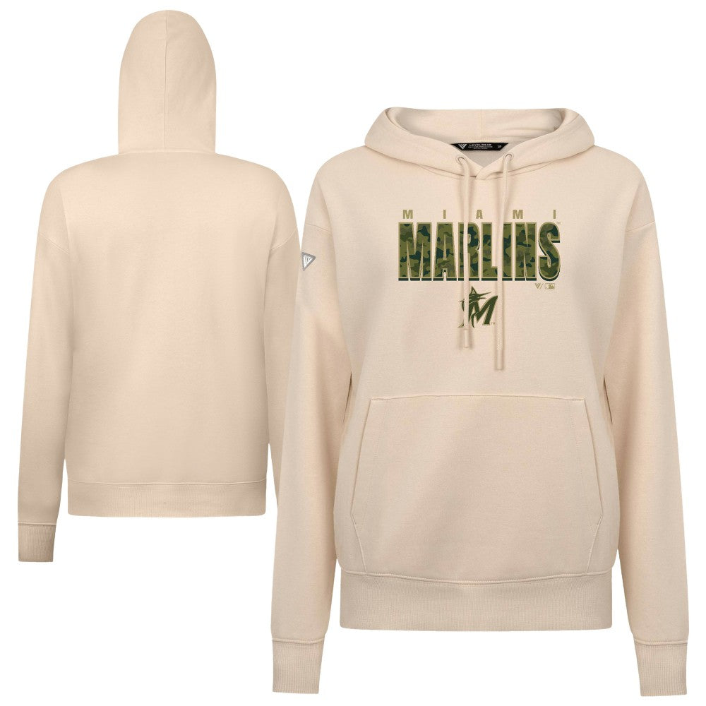 Miami Marlins Levelwear Women's Adorn Protect W Pullover Hoodie - Khaki - MLB Online
