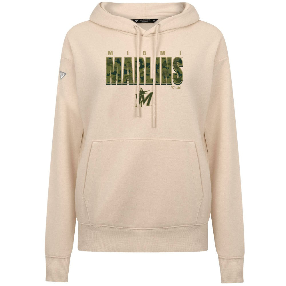 Miami Marlins Levelwear Women's Adorn Protect W Pullover Hoodie - Khaki - MLB Online