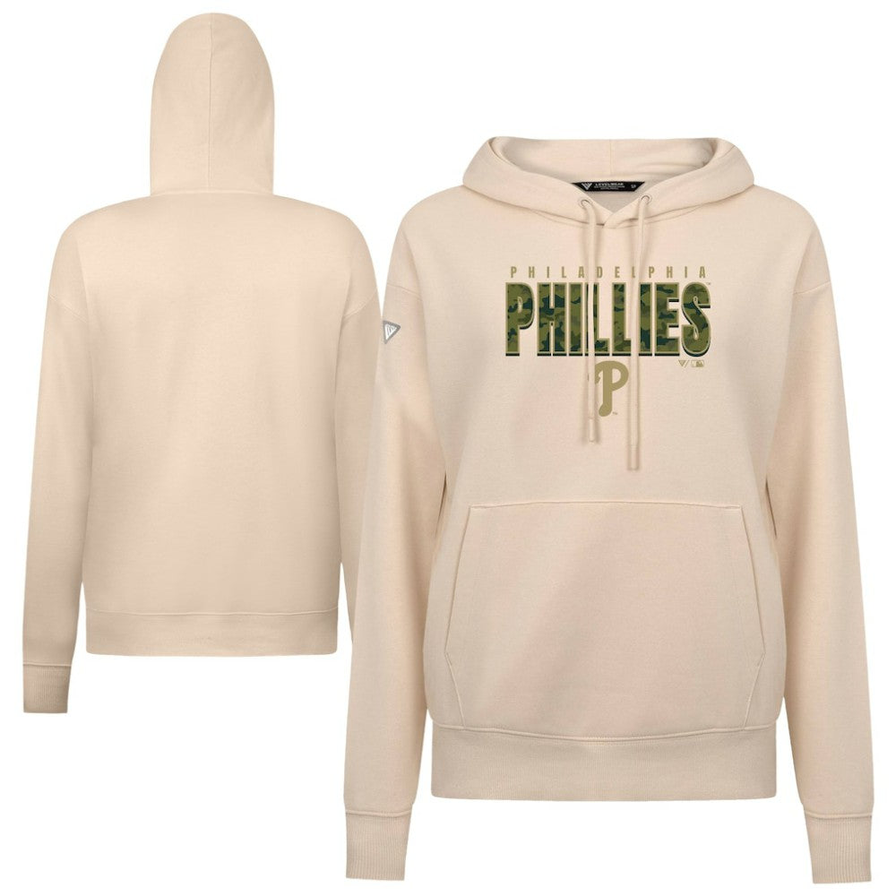 Philadelphia Phillies Levelwear Women's Adorn Protect W Pullover Hoodie - Khaki - MLB Discount