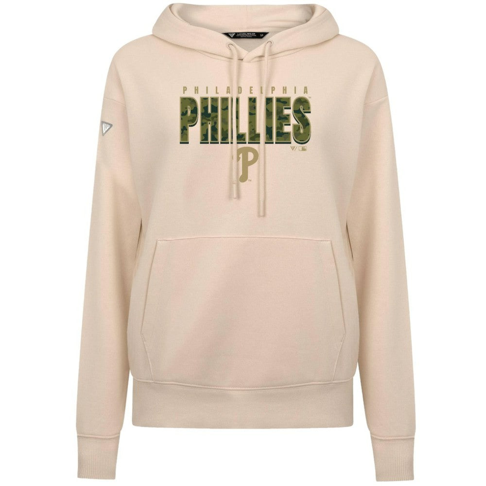 Philadelphia Phillies Levelwear Women's Adorn Protect W Pullover Hoodie - Khaki - MLB Discount