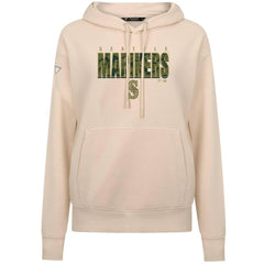 Seattle Mariners Levelwear Women's Adorn Protect W Pullover Hoodie - Khaki - MLB on Sale