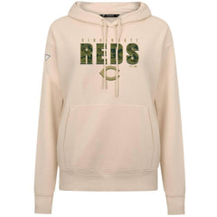 Cincinnati Reds Levelwear Women's Adorn Protect W Pullover Hoodie - Khaki - MLB Sale