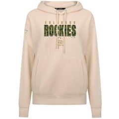 Colorado Rockies Levelwear Women's Adorn Protect W Pullover Hoodie - Khaki - MLB Lifestyle