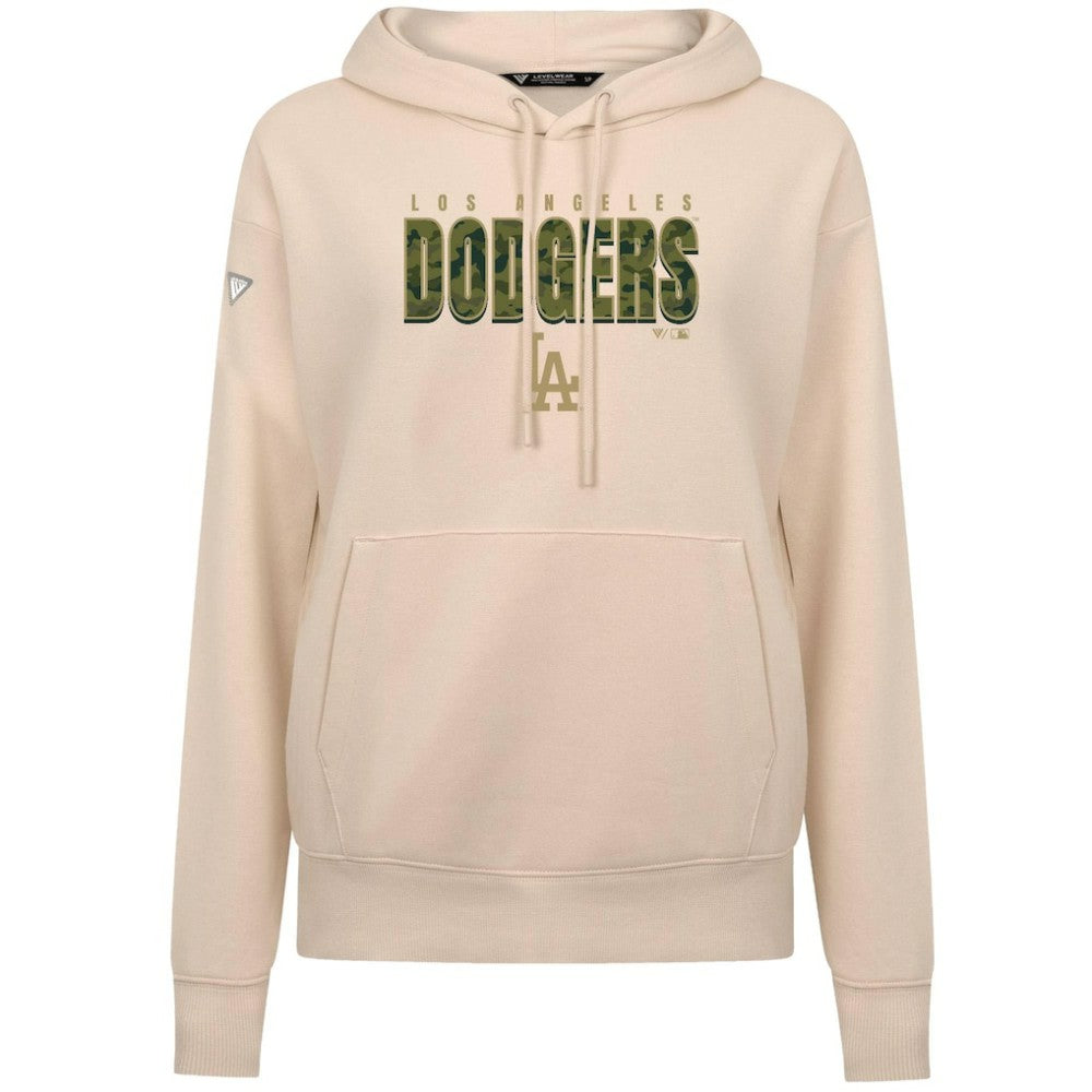 Los Angeles Dodgers Levelwear Women's Adorn Protect W Pullover Hoodie - Khaki - MLB Sale