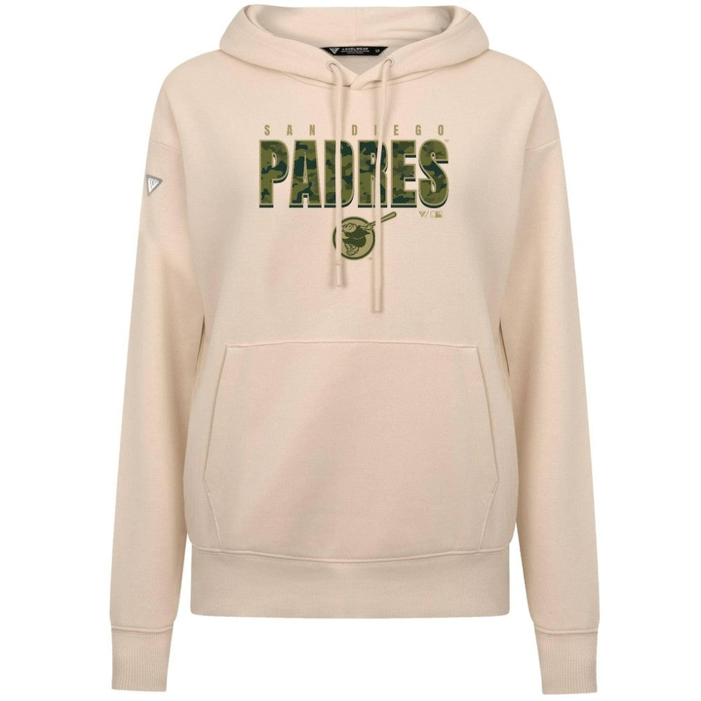 San Diego Padres Levelwear Women's Adorn Protect W Pullover Hoodie - Khaki - MLB Discount