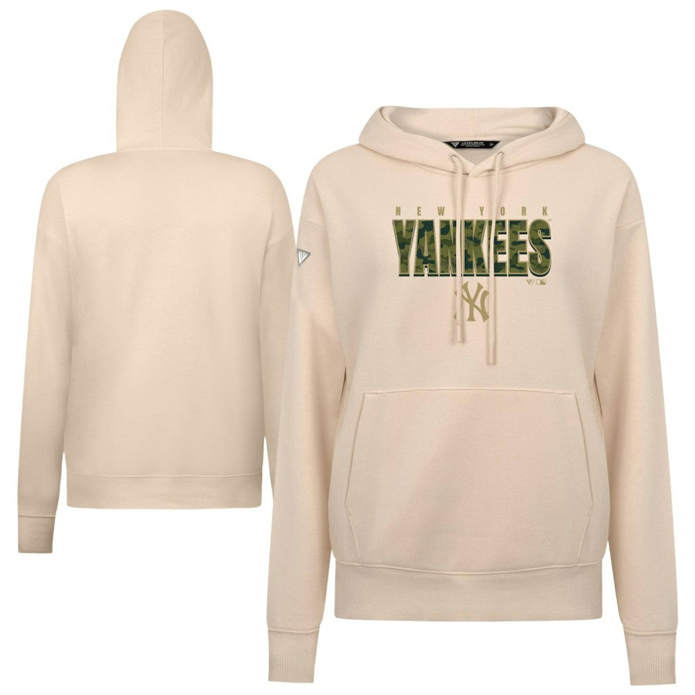 New York Yankees Levelwear Women's Adorn Protect W Pullover Hoodie - Khaki - MLB Discount