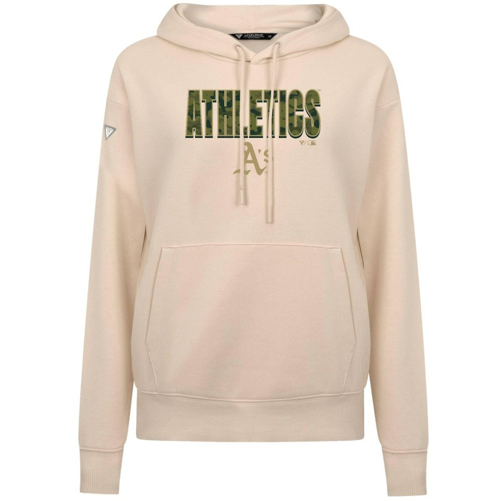 Athletics Levelwear Women's Adorn Protect W Pullover Hoodie - Khaki - MLB Sale
