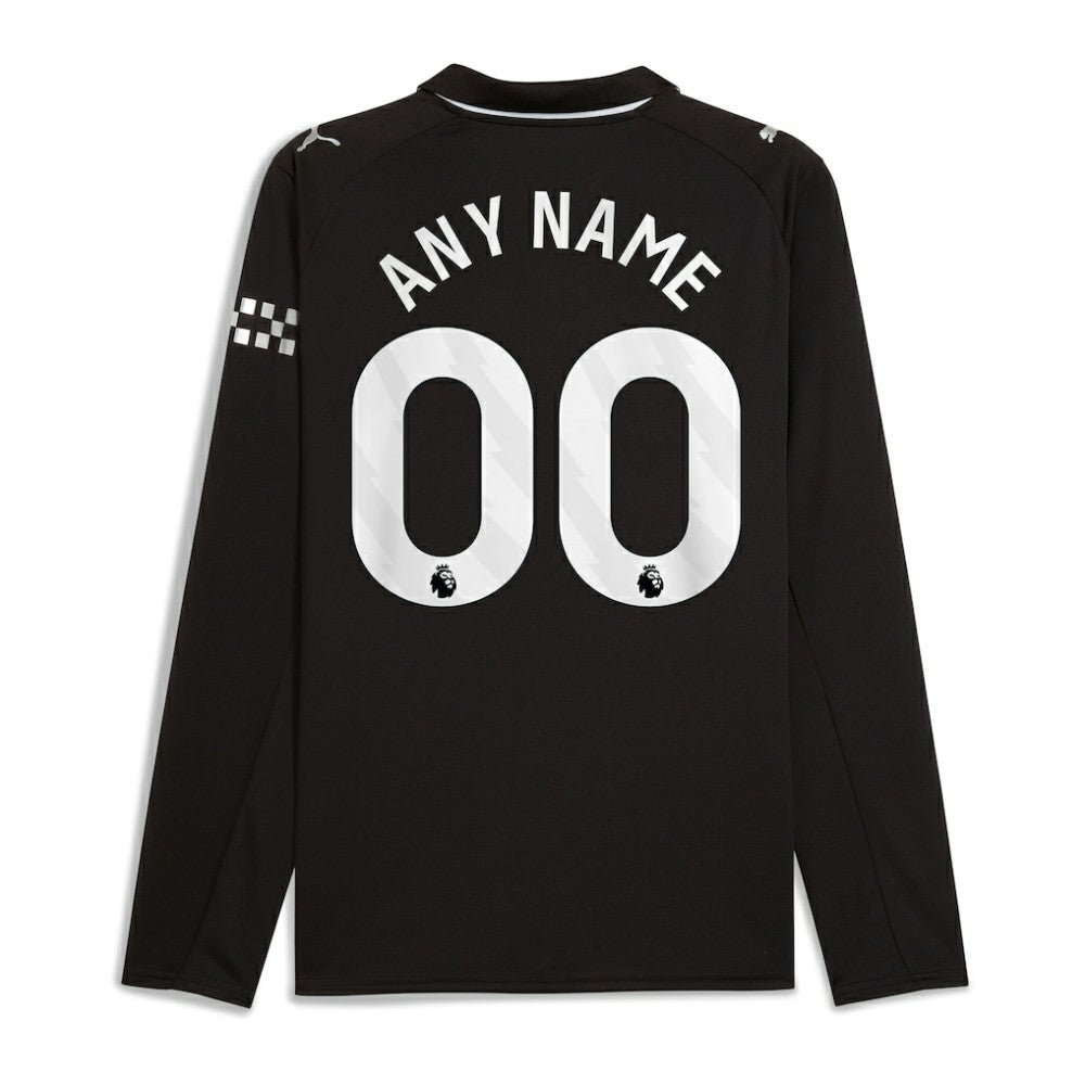 Manchester City 2025/26 Away Replica Long Sleeve Custom Jersey Black - Puma cheap