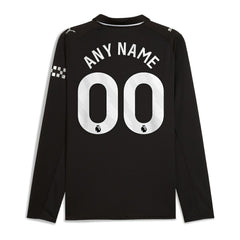 Manchester City 2025/26 Away Replica Long Sleeve Custom Jersey Black - Puma cheap