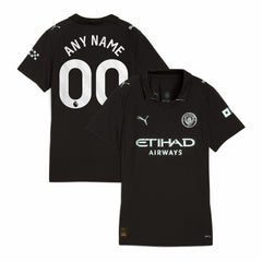 Manchester City Women's 2025/26 Away Replica Custom Jersey Black - Puma for sale