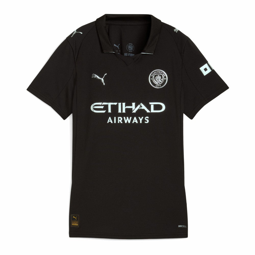 Manchester City Women's 2025/26 Away Replica Custom Jersey Black - Puma for sale