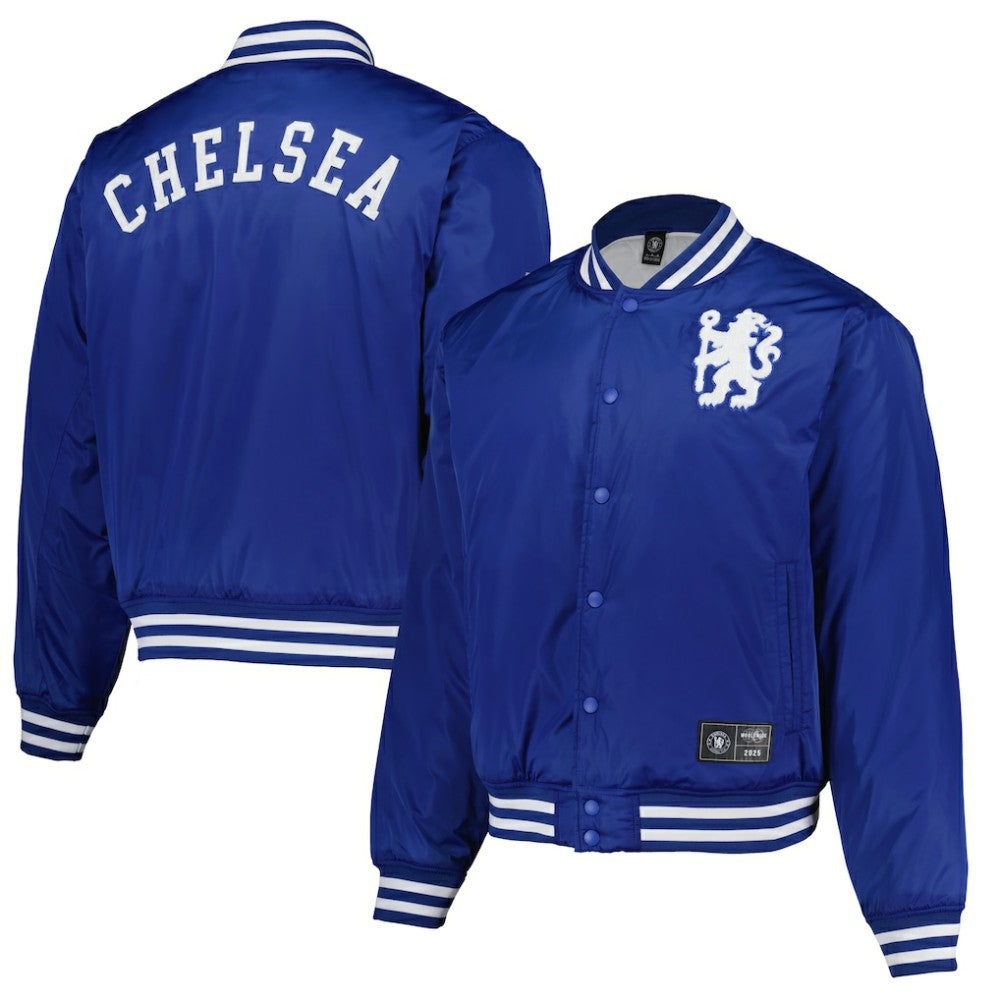 Chelsea Collegiate Sateen Full-Snap Jacket Royal - Fanatics Discount