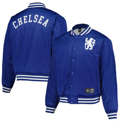 Chelsea Collegiate Sateen Full-Snap Jacket Royal - Fanatics Discount