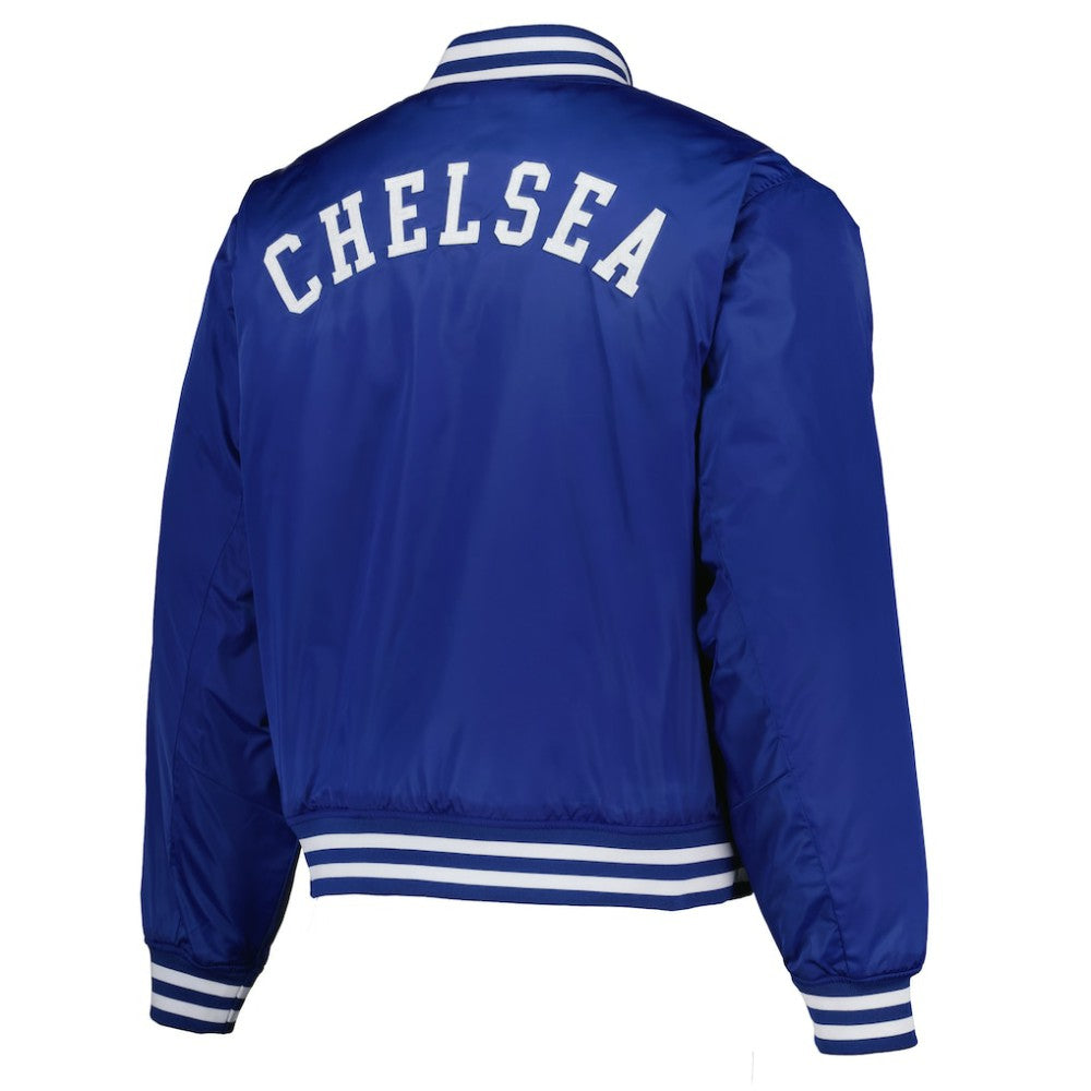 Chelsea Collegiate Sateen Full-Snap Jacket Royal - Fanatics Discount