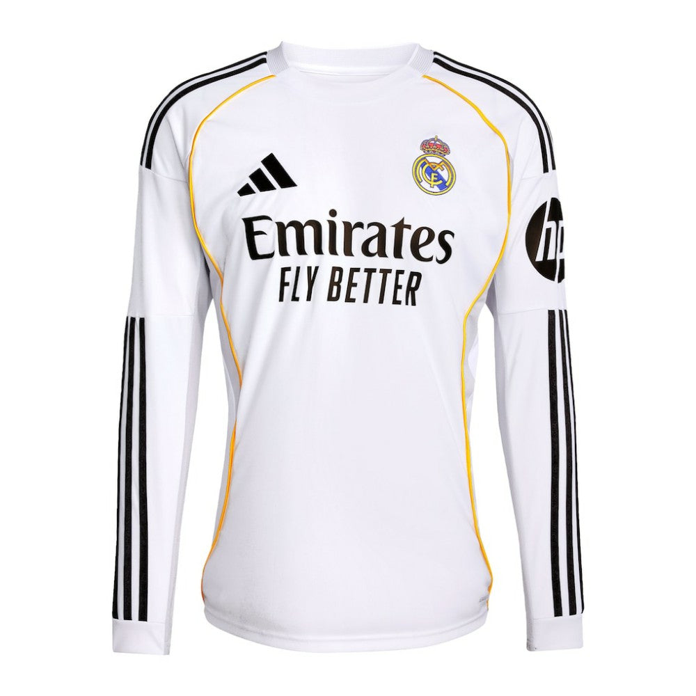 Federico Valverde Real Madrid 2025/26 Home Replica Long Sleeve Jersey White - Adidas
